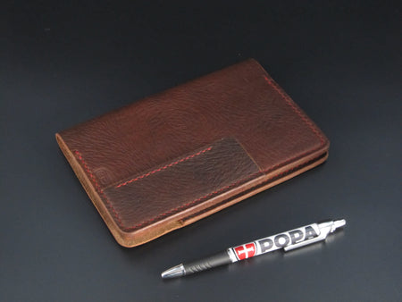 Small Moleskin Cover (Brown Leather-Toxic Green Stitching)