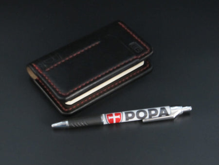 Small Moleskin Cover (Black Leather-Blue Stitching)